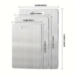 Skärbrädor-3-delars Set med Dubbelhäftande Skärbräda i Rostfritt Stål, Mögel- och Fukttålig