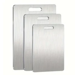 Skärbrädor-3-delars Set med Dubbelhäftande Skärbräda i Rostfritt Stål, Mögel- och Fukttålig