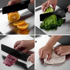 Skärbrädor-3-delars Set med Dubbelhäftande Skärbräda i Rostfritt Stål, Mögel- och Fukttålig