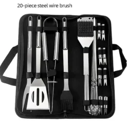 Grillar-20-delat grillset i rostfritt stål, kombinationsverktyg för grillning