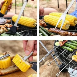 Grillar-20-delat grillset i rostfritt stål, kombinationsverktyg för grillning