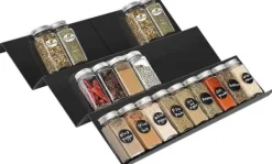 Köksorganiserare-6-Delat Justerbart Kryddställ – Kökshylla för Förvaring av Kryddor & Burkar