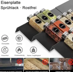 Köksorganiserare-6-Delat Justerbart Kryddställ – Kökshylla för Förvaring av Kryddor & Burkar