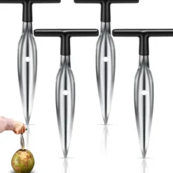 4-delat kokosöppnare-set för ungt grönt färskt kokosvatten, säkra och enkla att öppna kokosnötter