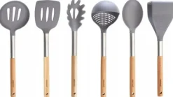 Köksutrustningsset-6-delat set med Kinghoff KH-1325 köksredskap i akacia