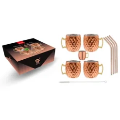 Verktygsset För Drinkar-Diamond moscow mule glas mugg set koppar