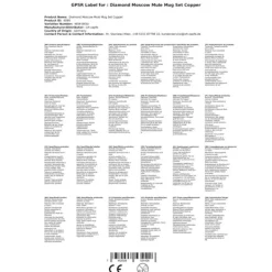 Verktygsset För Drinkar-Diamond moscow mule glas mugg set koppar