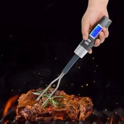 Digital BBQ Kötttermometer Gaffel Grillgaffel med LCD-skärm