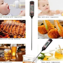 Matlagningstermometrar-Digital Kökstermometer för Mat, BBQ & Vätskor Stektermometer