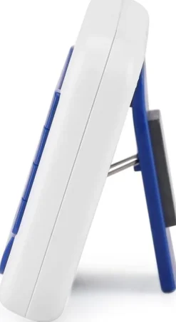 Äggklockor-Digital kökstimer, 4-kanals köksnedräkningstimer med LCD-display, hopfällbart stativ och upphängningshål, magnetisk baksida (vit + blå)