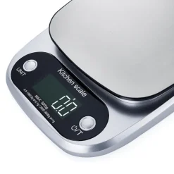 Digital köksvåg 5 kg/0,1 g med LCD-skärm, rostfri stålplattform och tarafunktion för exakt matlagning