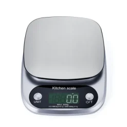 Digital köksvåg 5 kg/0,1 g med LCD-skärm, rostfri stålplattform och tarafunktion för exakt matlagning