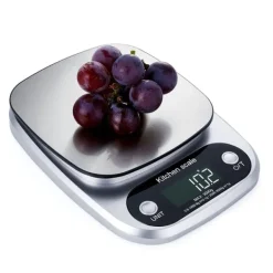 Digital köksvåg 5 kg/0,1 g med LCD-skärm, rostfri stålplattform och tarafunktion för exakt matlagning