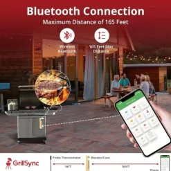Matlagningstermometrar-Digital köttermometer Digital trådlös dubbelsensor Bluetooth BBQ-termometer för grill, matlagning, rökning
