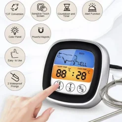 Digital Stektermometer med Lättavläst Pekskärm och Larm