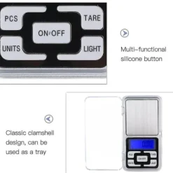 Digitalvåg i fick format med LCD Display, Pocket Scale, Smyckes våg 0,01 - 200g