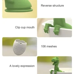 Dinosaurieformat tefilter Silikon tesil Värmebeständig Härlig Dinosaurieformad Tesil