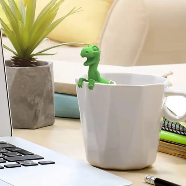 Dinosaurieformat tefilter Silikon tesil Värmebeständig Härlig Dinosaurieformad Tesil