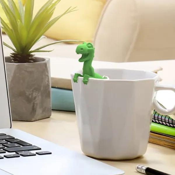 Dinosaurieformat Tefilter Silikon Teinfuser Återanvändbar Tepåsesil