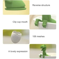 Dinosaurieformat Tefilter Silikon Teinfuser Återanvändbar Tepåsesil