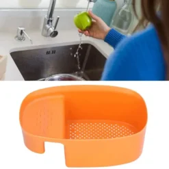 Diskbänk avloppskorg Hushållssadelformad nätsil för köksavfall Grönsaksfrukt Orange