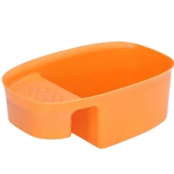 Diskbänk avloppskorg Hushållssadelformad nätsil för köksavfall Grönsaksfrukt Orange
