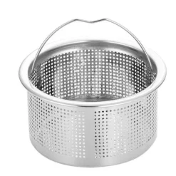 Silar-Diskbänkssil med handtag 304 rostfritt stål diskbänksavlopp Djup kopp korgsil 3 tum ytterdiameter