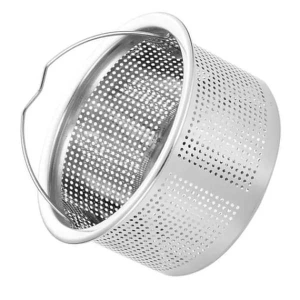 Silar-Diskbänkssil med handtag 304 rostfritt stål diskbänksavlopp Djup kopp korgsil 3 tum ytterdiameter