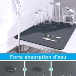 Diskhoštav - Ej specificerat - 40x30 cm - Superabsorberande - Halkskydd - Mörkgrå