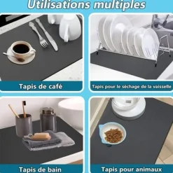 Diskhoštav - Ej specificerat - 40x30 cm - Superabsorberande - Halkskydd - Mörkgrå