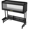 Diskställ & Torkställ-Diskställ - Över diskbänk torkställ - Utdragbar - Rosttålig - Mått 84,5×28×31 cm - Max belastning 100 kg - Kolstål och PP - Svart