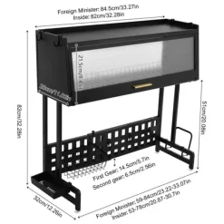 Diskställ & Torkställ-Diskställ - Över diskbänk torkställ - Utdragbar - Rosttålig - Mått 84,5×28×31 cm - Max belastning 100 kg - Kolstål och PP - Svart