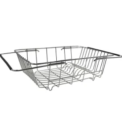 Diskställ & Torkställ-Diskställ för diskho – justerbar nätkorg i rostfritt stål