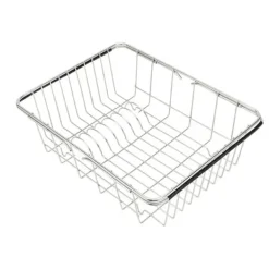 Diskställ & Torkställ-Diskställ för diskho – justerbar nätkorg i rostfritt stål