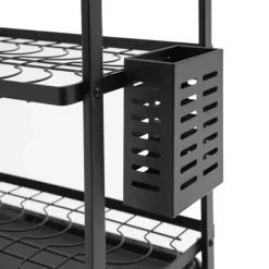 Diskställ & Torkställ-Diskställ för kök - 3-vånings diskställ - Järn - Droppbricka - Bestickhållare - Fristående - Svart