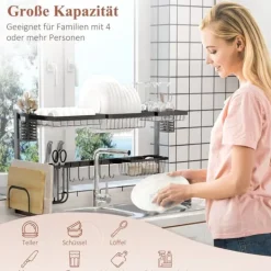 Diskställ & Torkställ-Diskställ för torkning, 93x30x52,5 cm, svart