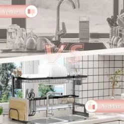 Diskställ & Torkställ-Diskställ för torkning, 93x30x52,5 cm, svart