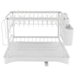 Diskställ, Kompakt Design, Hållbara Material,L, Vit, 2-nivå