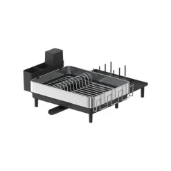 Diskställ & Torkställ-Diskställ med bestickhållare silversvart