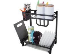 Diskställ med Två Nivåer - Diskställ med avrinning