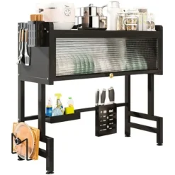 Diskställ, Över-Disksdesign, Fällbar Topp,svart, 2-nivå