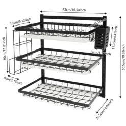 Diskställ, Väggmonterat, Platsbesparande Design,Svart