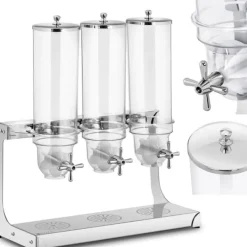 Dispenser dispenser för godisrisflingor, transparent, trippel, 10,5 l