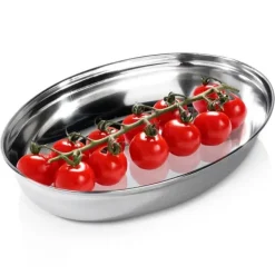 Djupt ovalt stålfat 25,5x18 cm