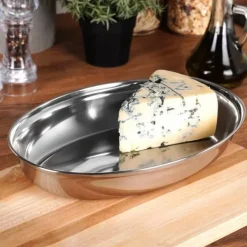 Djupt ovalt stålfat 25,5x18 cm