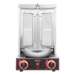 Doner Kebab Grill, 3000W Effekt, 2 Brännare för Hem- och Kommersiellt Användande,Silver