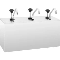 Dressingbehållare i rostfritt stål med pump - 3 x 3,5 L | Färg: Silver | Storlek: 3 x 3,5 L