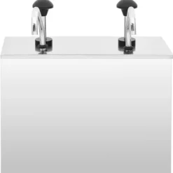 Dressingbehållare i rostfritt stål med pump - Såsförvaring | Färg: Silver | Storlek: 2 x 3,5 L