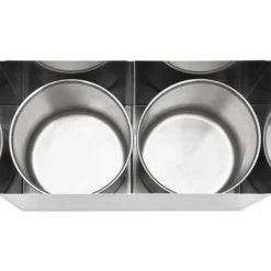 Dressingbehållare i rostfritt stål med pump - Såsförvaring | Färg: Silver | Storlek: 2 x 3,5 L