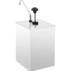 Dressingbehållare i rostfritt stål med pump - 3,5 L kapacitet | Färg: Råstål | Storlek: Standard